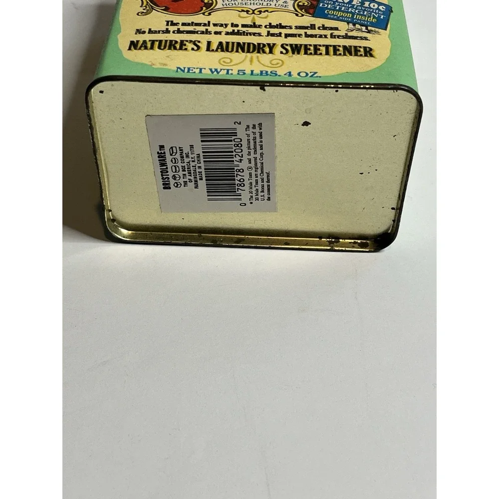 Retro Borax 20 Mule Team Repro Collectible Metal Storage Decorative Tin Can